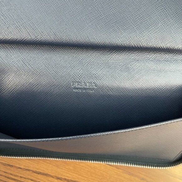 Prada 2ML220 Navy Saffiano Leather Long Wallet w/ Pockets Galore! - Preowned - Picture 15 of 15